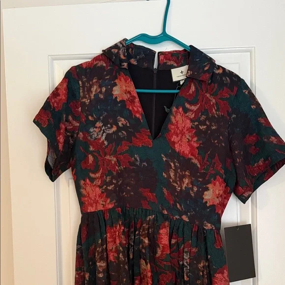Tuckernuck Red and Black Floral Midi Dress - Picture 2 of 4
